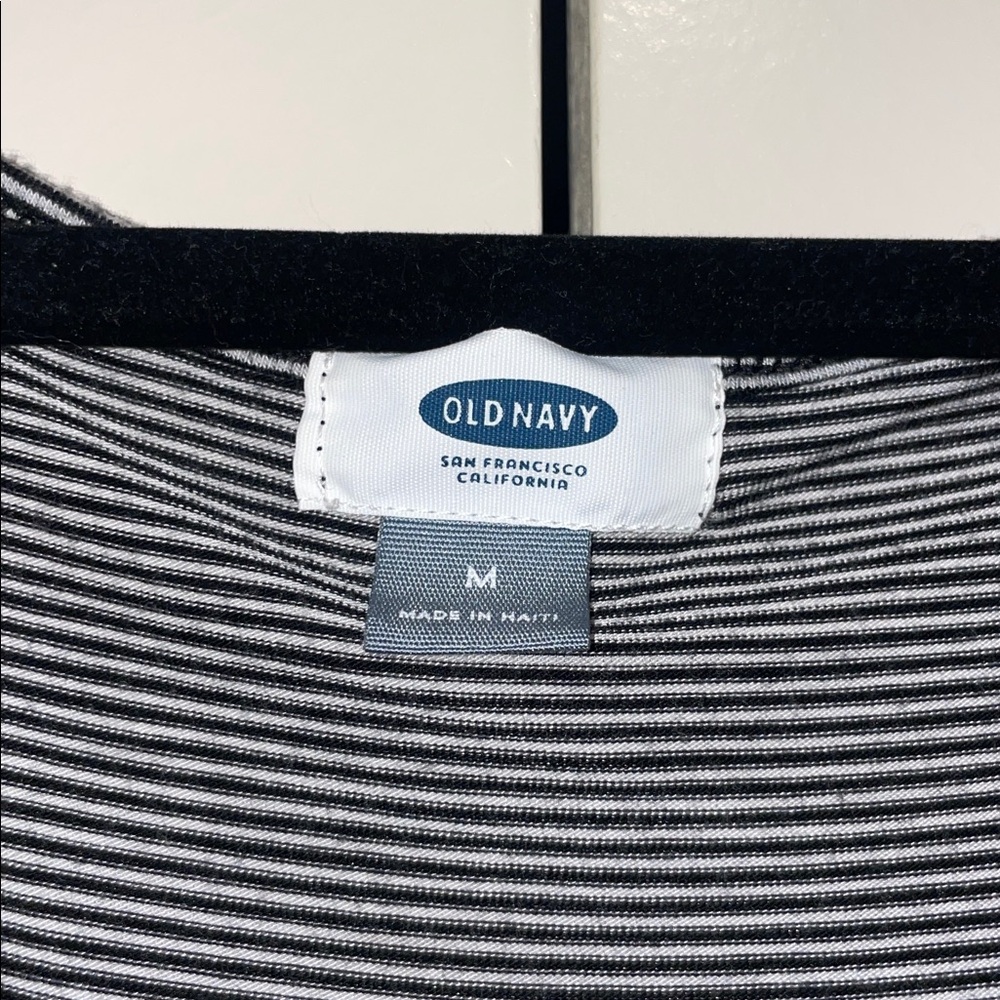 Old Navy Black and White Striped Tank Top - Picture 3 of 4